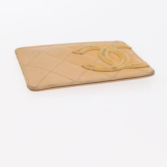 CHANEL Wallet Leather 5 Set Beige Black CC Auth BA7834