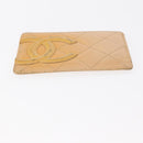 CHANEL Wallet Leather 5 Set Beige Black CC Auth BA7834-6