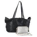 Jimmy Choo Shoulder Bag Leather 2 Set Black Silver Auth BA7835-1