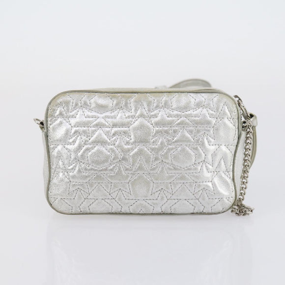 Jimmy Choo Shoulder Bag Leather 2 Set Black Silver Auth BA7835