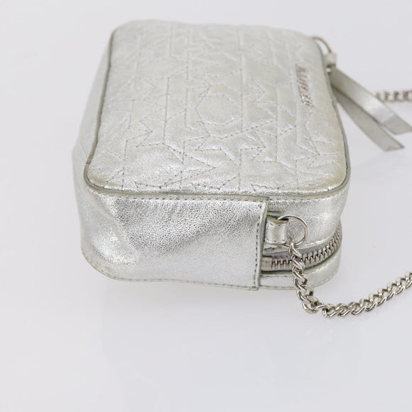 Jimmy Choo Shoulder Bag Leather 2 Set Black Silver Auth BA7835