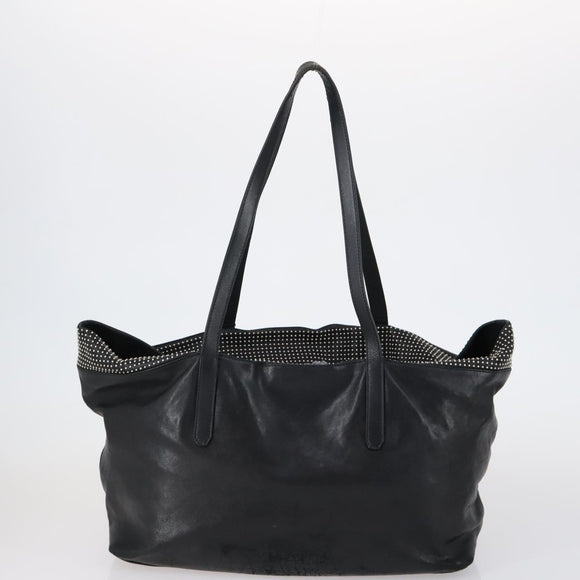 Jimmy Choo Shoulder Bag Leather 2 Set Black Silver Auth BA7835