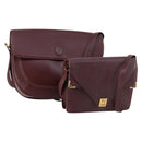 CARTIER Must Line Shoulder Bag Leather 2 Set Bordeaux Auth BA7836-1