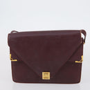CARTIER Must Line Shoulder Bag Leather 2 Set Bordeaux Auth BA7836-10