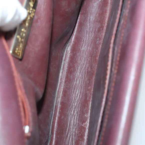CARTIER Must Line Shoulder Bag Leather 2 Set Bordeaux Auth BA7836