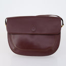 CARTIER Must Line Shoulder Bag Leather 2 Set Bordeaux Auth BA7836-2