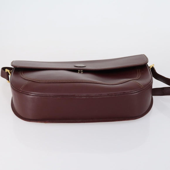 CARTIER Must Line Shoulder Bag Leather 2 Set Bordeaux Auth BA7836