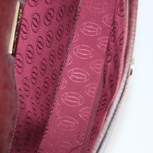 CARTIER Must Line Shoulder Bag Leather 2 Set Bordeaux Auth BA7836