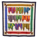 HERMES Carre 90 Scarf Silk ""J.METZ"" Navy Auth BA7837-1