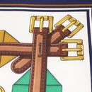 HERMES Carre 90 Scarf Silk ""J.METZ"" Navy Auth BA7837-12