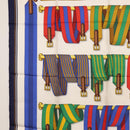 HERMES Carre 90 Scarf Silk ""J.METZ"" Navy Auth BA7837-5