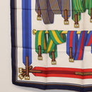 HERMES Carre 90 Scarf Silk ""J.METZ"" Navy Auth BA7837-8