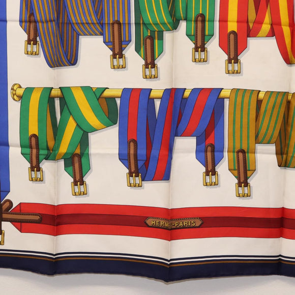 HERMES Carre 90 Scarf Silk ""J.METZ"" Navy Auth BA7837