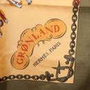 HERMES Carre 90 Scarf Silk ""GRONLAND"" Khaki Auth BA7838-11