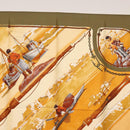 HERMES Carre 90 Scarf Silk ""GRONLAND"" Khaki Auth BA7838-3