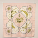 HERMES Carre 90 Scarf Silk ""SPRINGS"" Pink Auth BA7839-13