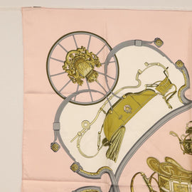 HERMES Carre 90 Scarf Silk ""SPRINGS"" Pink Auth BA7839 - 0