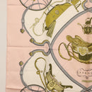 HERMES Carre 90 Scarf Silk ""SPRINGS"" Pink Auth BA7839-5