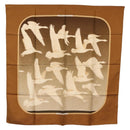 HERMES Carre 90 Scarf Silk ""OISEAUX MIGRATEURS"" Brown Auth BA7840-1