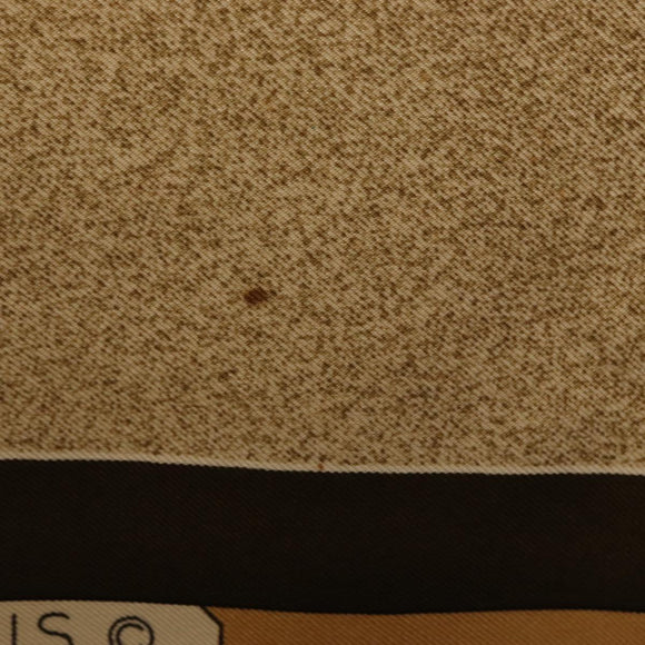 HERMES Carre 90 Scarf Silk ""OISEAUX MIGRATEURS"" Brown Auth BA7840