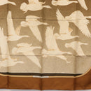 HERMES Carre 90 Scarf Silk ""OISEAUX MIGRATEURS"" Brown Auth BA7840-9