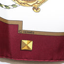 HERMES Carre 90 Scarf Silk ""Les Clés"" Bordeaux Auth BA7841-11