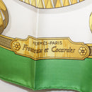 HERMES Carre 90 Scarf Silk ""Frontaux et cocardes"" Green Auth BA7842-11