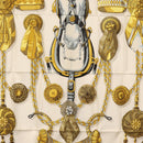 HERMES Carre 90 Scarf Silk ""Frontaux et cocardes"" Green Auth BA7842-6