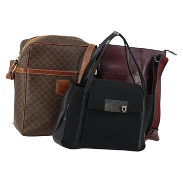 Salvatore Ferragamo Celine Macadam Canvas Bag PVC Leather 3 Set Auth BA7843