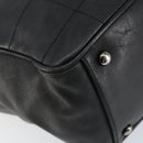 CHANEL Choco Bar Tote Bag Leather Black Silver CC Auth BA7844-14