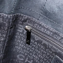 CHANEL Choco Bar Tote Bag Leather Black Silver CC Auth BA7844-20