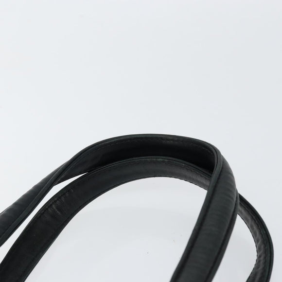 CHANEL Choco Bar Tote Bag Leather Black Silver CC Auth BA7844