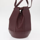 CARTIER Must Line Shoulder Bag Leather Bordeaux Gold Auth BA7848-4