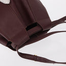 CARTIER Must Line Shoulder Bag Leather Bordeaux Gold Auth BA7848-6