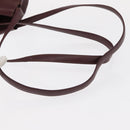 CARTIER Must Line Shoulder Bag Leather Bordeaux Gold Auth BA7848-7