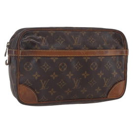 LOUIS VUITTON Monogram Compiegne 28 Clutch Bag M51845 LV Auth BA7866
