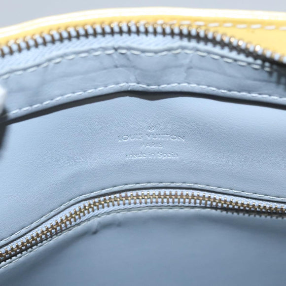 LOUIS VUITTON Monogram Vernis Houston Hand Bag Baby Blue M91005 LV Auth BA788