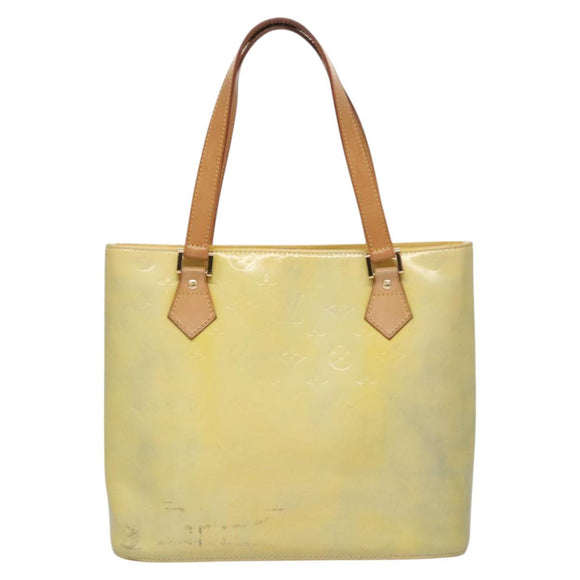 LOUIS VUITTON Monogram Vernis Houston Hand Bag Baby Blue M91005 LV Auth BA788