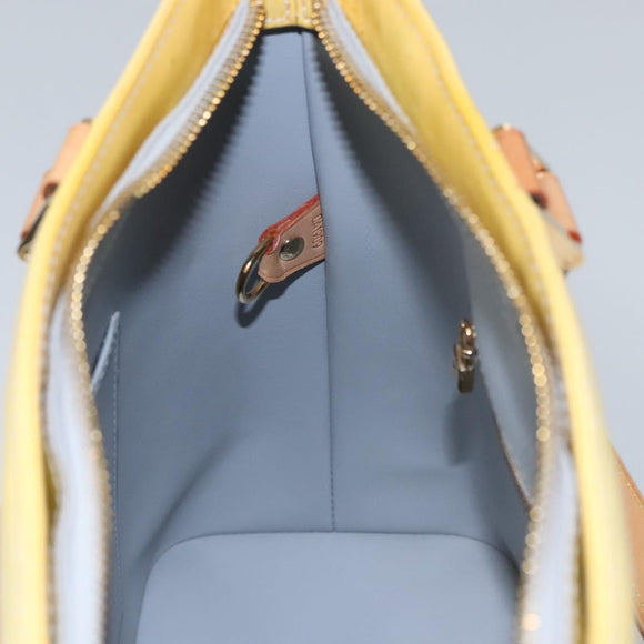 LOUIS VUITTON Monogram Vernis Houston Hand Bag Baby Blue M91005 LV Auth BA788