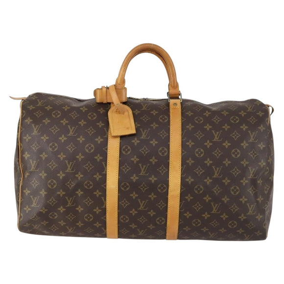 LOUIS VUITTON Monogram Keepall 55 Boston Bag M41424 LV Auth BA7893