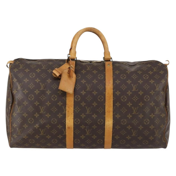 LOUIS VUITTON Monogram Keepall 55 Boston Bag M41424 LV Auth BA7894