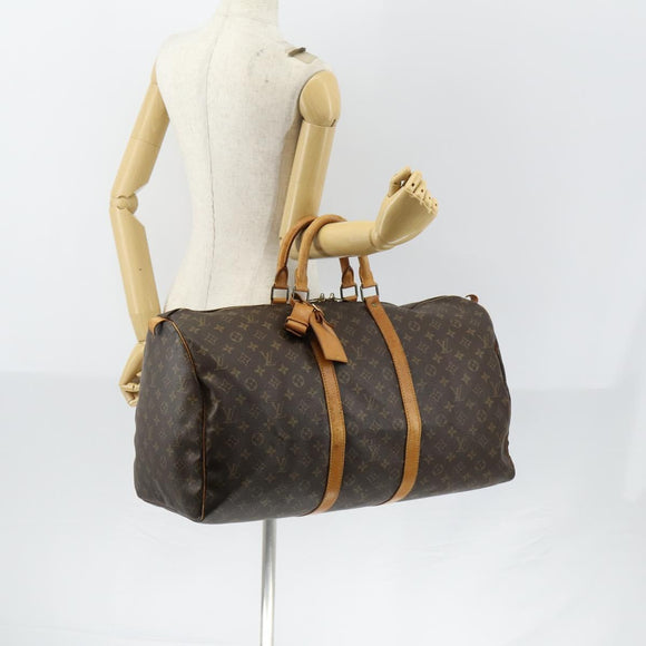LOUIS VUITTON Monogram Keepall 55 Boston Bag M41424 LV Auth BA7894