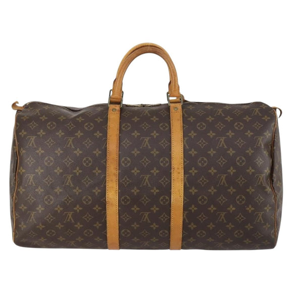 LOUIS VUITTON Monogram Keepall 55 Boston Bag M41424 LV Auth BA7894