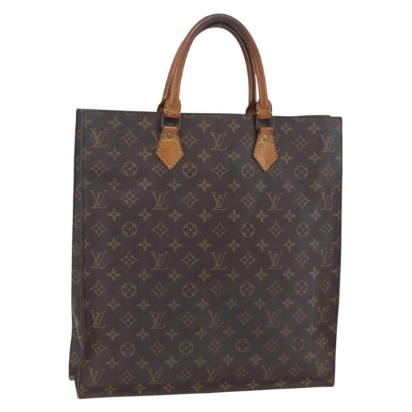 LOUIS VUITTON Monogram Sac Plat Hand Bag M51140 LV Auth BA7898