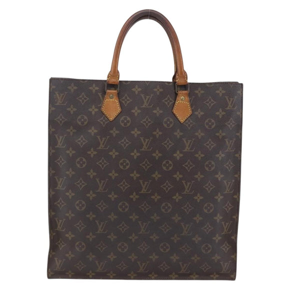 LOUIS VUITTON Monogram Sac Plat Hand Bag M51140 LV Auth BA7898