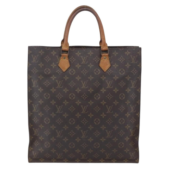 LOUIS VUITTON Monogram Sac Plat Hand Bag M51140 LV Auth BA7898