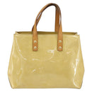 LOUIS VUITTON Monogram Vernis Reade PM Hand Bag Beige M91334 LV Auth BA7912-13