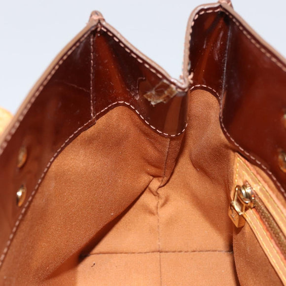LOUIS VUITTON Monogram Vernis Reade PM Hand Bag Bronze M91146 LV Auth BA7913