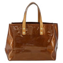 LOUIS VUITTON Monogram Vernis Reade PM Hand Bag Bronze M91146 LV Auth BA7913-13
