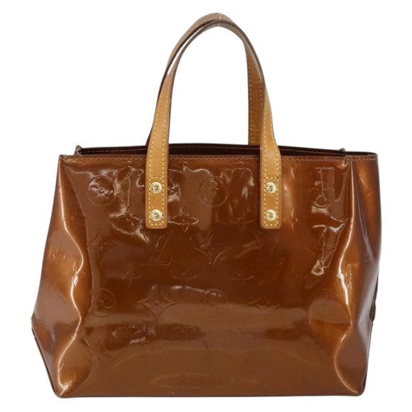 LOUIS VUITTON Monogram Vernis Reade PM Hand Bag Bronze M91146 LV Auth BA7913